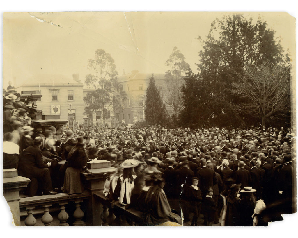 Antique Photo of Civil Servants Gathering at Franklin Square in Hobart, c. 1890s